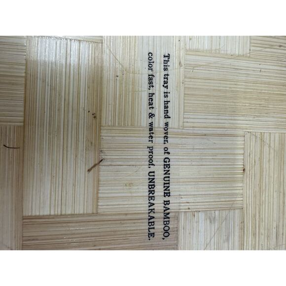 Vintage Hawaii Map Souvenir Bamboo Decorative Tray Plate Handwoven - Picture 3 of 4